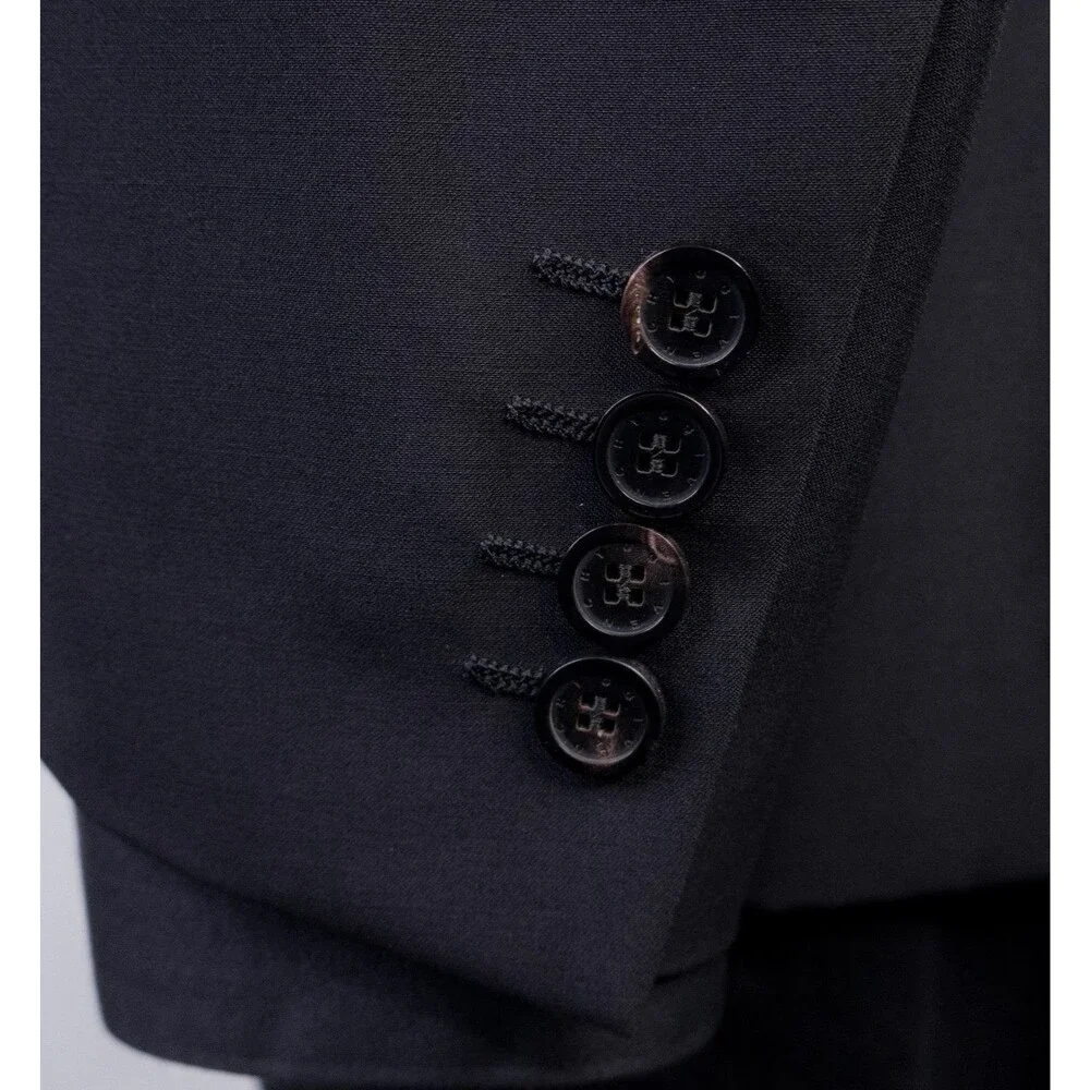 G Givenchy Blazer Sport Coat Solid Black Sz 40S Two Button Jacket